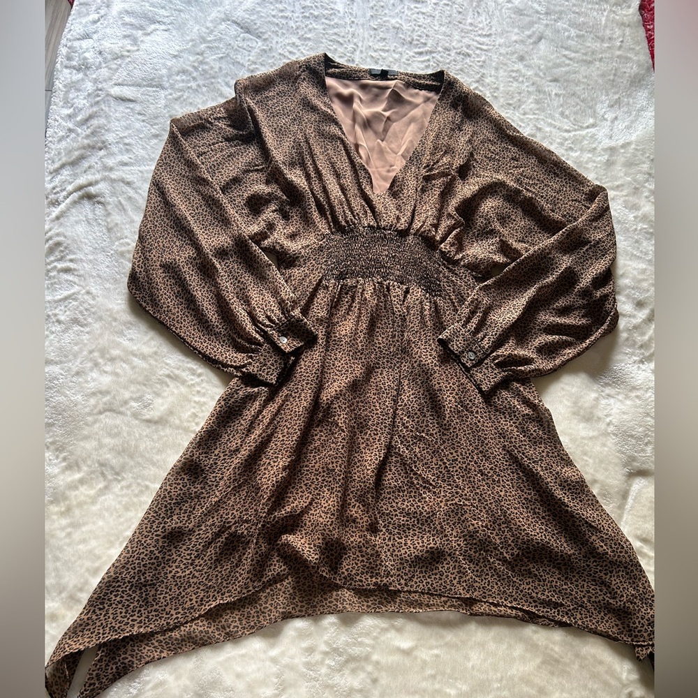 Fate Brown Long Sleeve Dress size large
